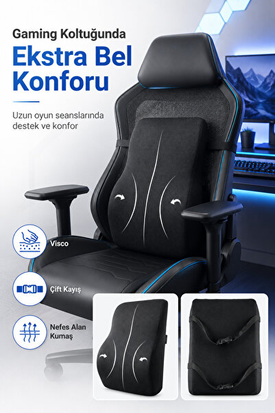 EpiRelax Gaming Koltuk İçin Gün Boyu Rahat Bel Destek Minderi Oyuncu Koltuğu ...