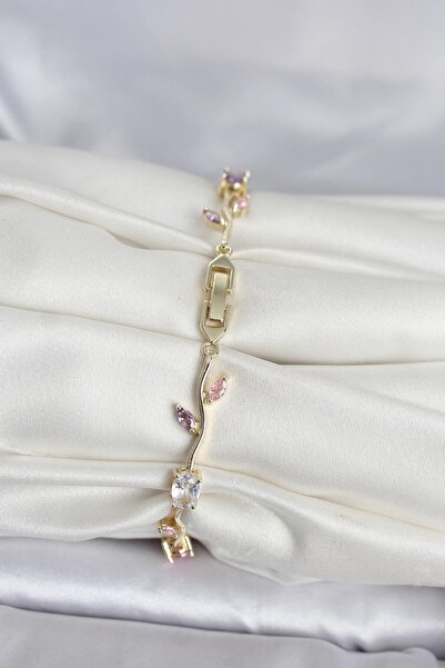 ForWhat Golden Brass Floral Ivy Style Women's Bracelet for Elegant Wrists