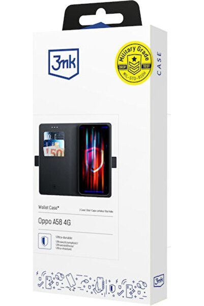 3MK Πορτοφόλι Συνθετικό Δέρμα Μαύρο (Oppo A58 4G, 3mk)