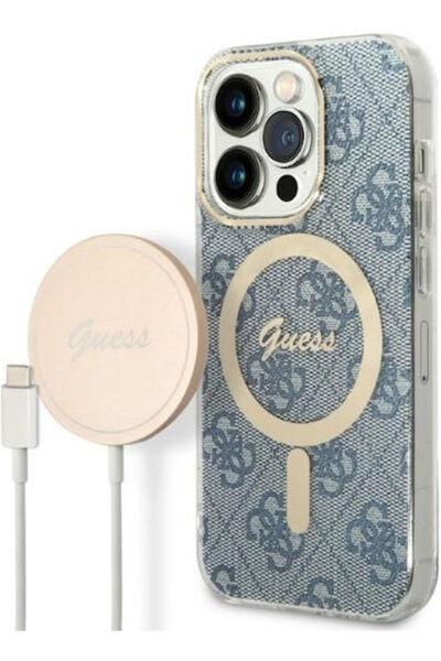 Guess Back Cover Silicone Blue (iPhone 14 Pro Max) Code: GUBPP14XH4EACSB