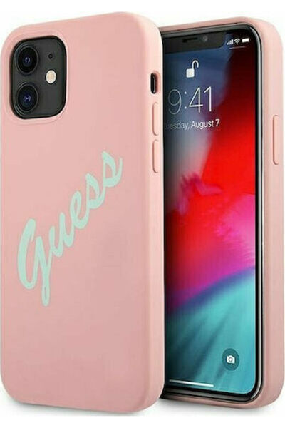 Guess Βίντατζ Πίσω Κάλυμμα Σιλικόνης Ροζ (iPhone 12 mini) Κωδικός: GUHCP12SLS...