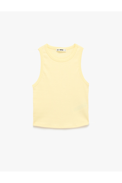 Koton Tricou fără mâneci din bumbac, croială slim, cu decolteu tip crewneck