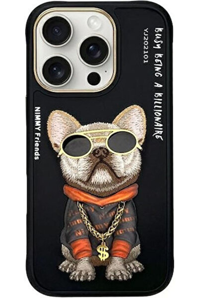 Nimmy Glasses Little Tycoon Μαύρη Αδιάβροχη Θήκη Σιλικόνης για iPhone 16 Pro Max