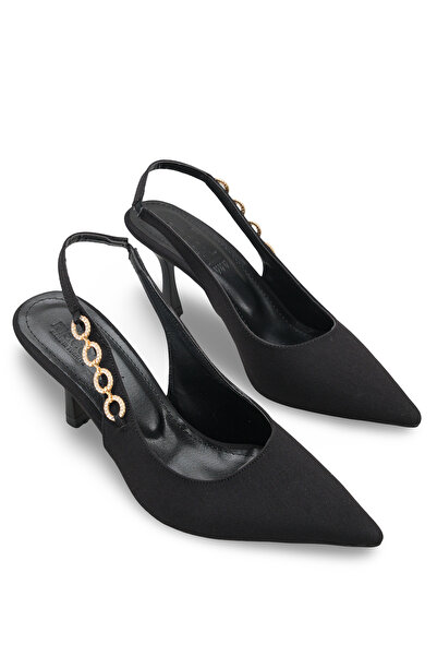 Riccon Women's Pointed Toe Open Back Thin Heeled Shoes 0012123