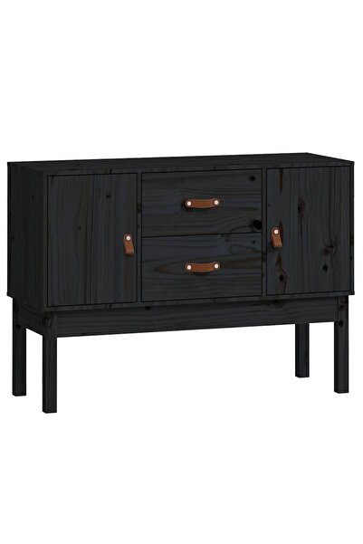 vidaxl Servantă, negru, 110x40x78 cm, lemn masiv de pin