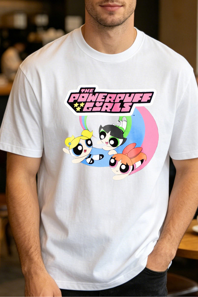 Fleck Cute Cartoon Character Design T Shirts For Men The Powerpuff Girls Mens...