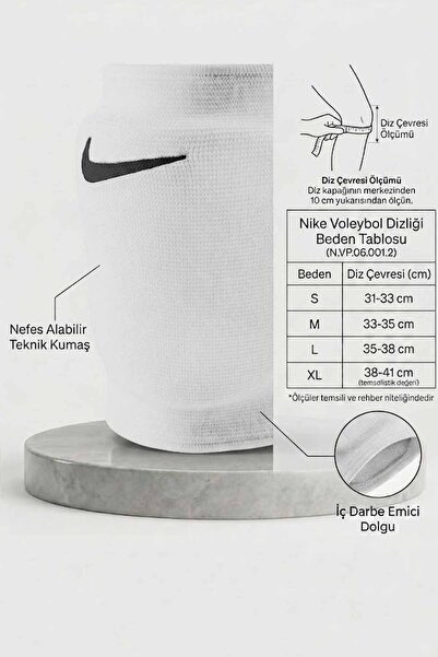 Nike Voleybol Dizliği Beyaz- Profesyonel Darbe Emici Sporcu Dizliği N.VP.06.2026