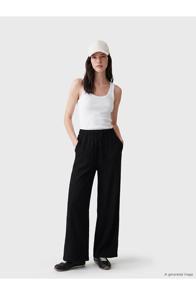 LC Waikiki Esvab • Modern & Distinctive Wide-Leg Women's Trousers with Waist ...