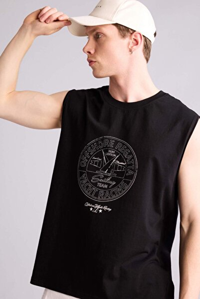 DeFacto 100% Cotton Boxy Fit Printed Undershirt G5630Ax26Sm