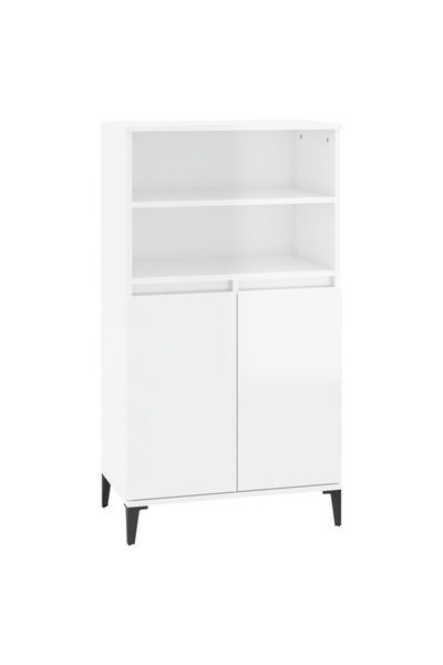 vidaxl Tall cabinet, high-gloss white, 60x36x110 cm, composite wood