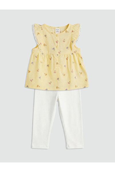 LC Waikiki Flower Patterned Baby Girl Set