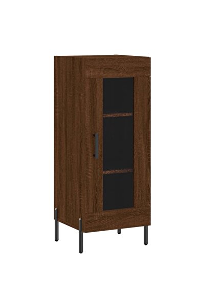 vidaxl Servantă, stejar maro, 34,5x34x90 cm, lemn compozit