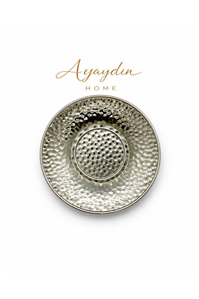 AYAYDIN HOME Gümüş Yaldızlı Metal Çay Tabağı 6’lı Set