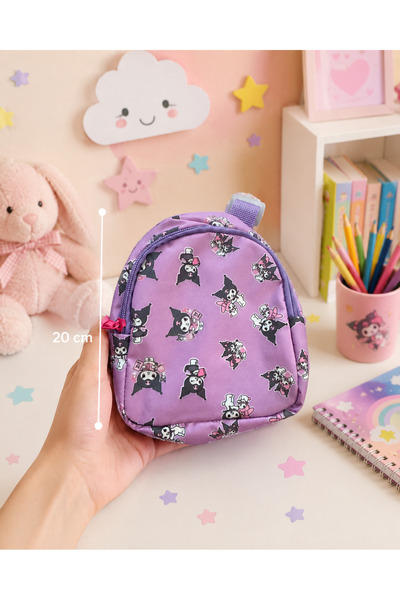 ARMAN Kuromi Baskılı Pembe Mini Sırt Çantası & Çok Amaçlı Düzenleyici