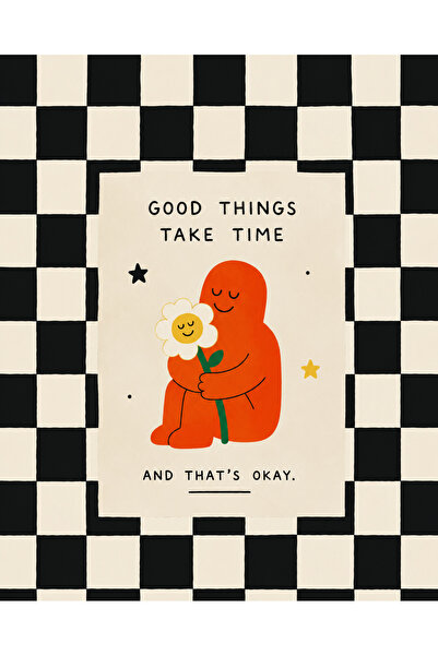 Boho wellness studio Tiny Joys Collection Good Things Take Time Estetik Çerçe...