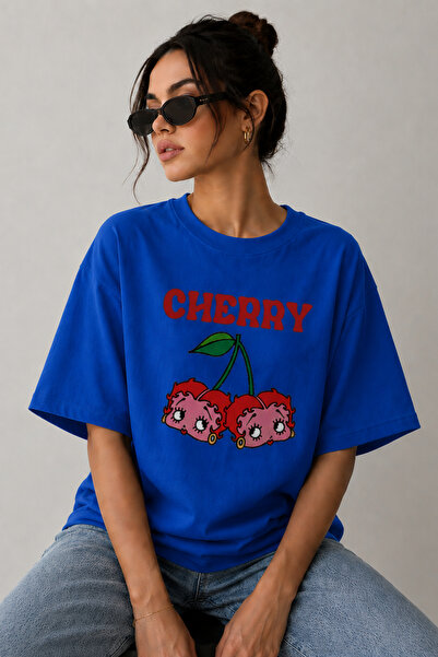 ArtYus Tricou oversize unisex cu imprimeu cu personaje Cherry – Tricou casual...