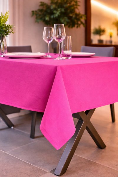 Econice Duck Linen, Fuchsia Tablecloth