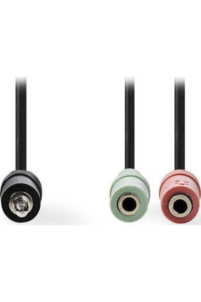 Nedis Μετατροπέας 3.5mm αρσενικό σε 3.5mm 2x θηλυκό 1 τεμάχιο CAGP22150BK02
