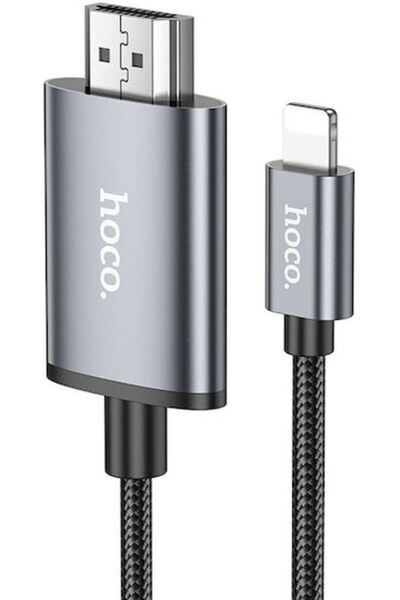 hoco. Hoco Ua27 Καλώδιο HDMI αρσενικό - Lightning αρσενικό 2μ Γκρι