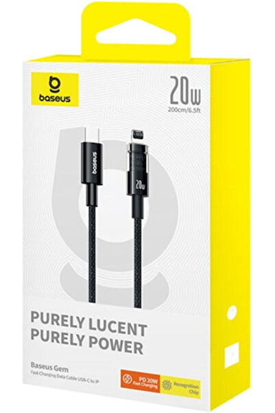 Baseus Gem Πλεγμένο Καλώδιο USB-C σε Lightning 20W Μαύρο 2μ (P10373001111-01)