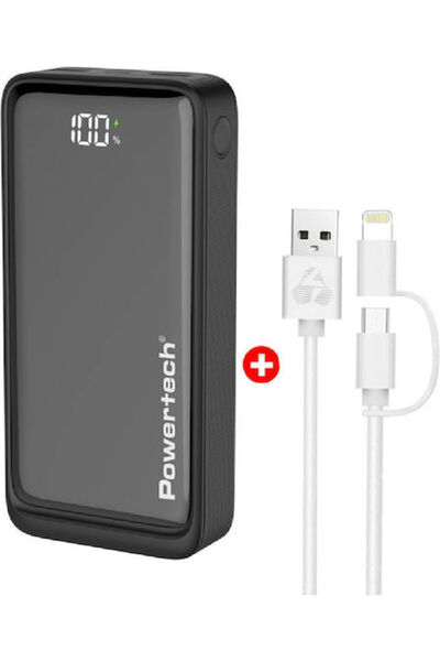 POWERTECH Power Bank 20000mAh 22.5W με 2 θύρες USB-A και 1 θύρα USB-C Γρήγορη...