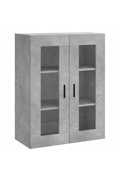 vidaxl Dulap cu montaj pe perete, gri beton, 69,5x34x90 cm