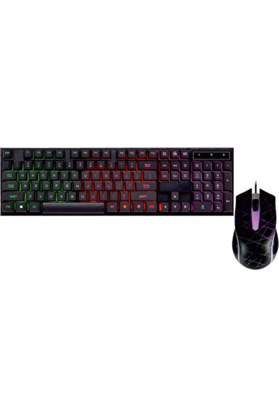 ART Σετ πληκτρολογίου gaming AK-50 με φωτισμό RGB και ποντίκι (Αγγλικό US)