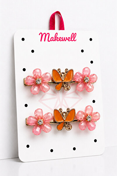 MakeWell Pearl Flower and Butterfly Detailed Automatic Hair Clips Set of 2 | ...