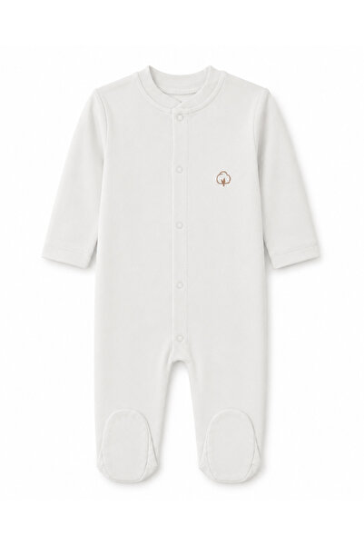 FYB Baby Sleep and Play Romper with Booties and Snap Fasteners, 100% Cotton