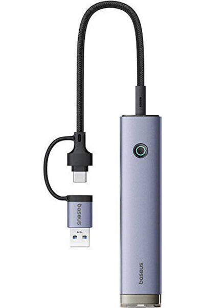 Baseus UltraJoy 4 σε 1 USB Hub 4 θύρες USB 3.0 με σύνδεση USB-A, USB-C και Et...