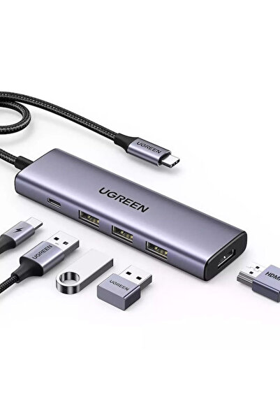 Ugreen CM511 USB-C Σταθμός Σύνδεσης με HDMI 4K PD Ethernet Γκρι