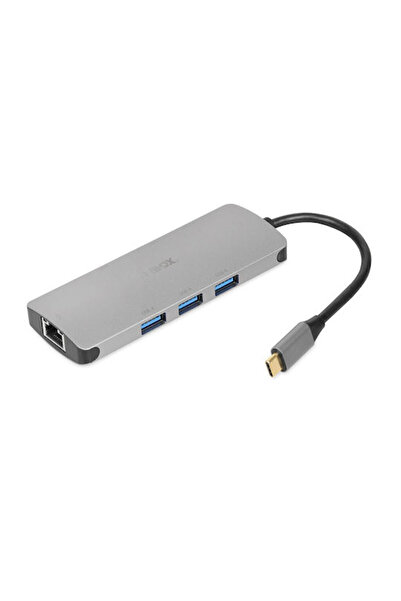 İbox Σταθμός σύνδεσης / Docking Station USB-A με 4K, PD, Ethernet, Γκρι