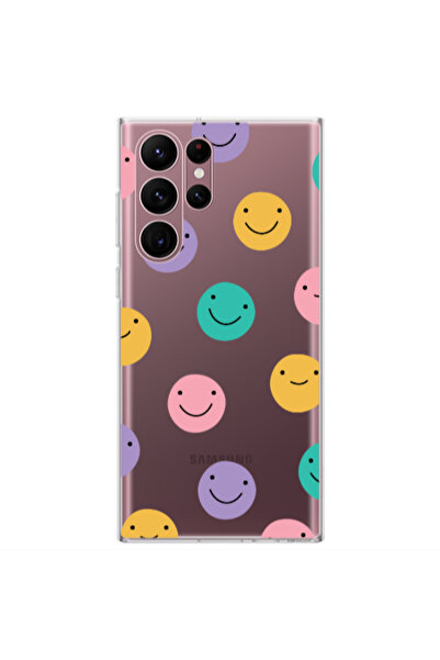 Other Samsung S22 Ultra Colorful smiles Transparent Silicone TPU Θήκη