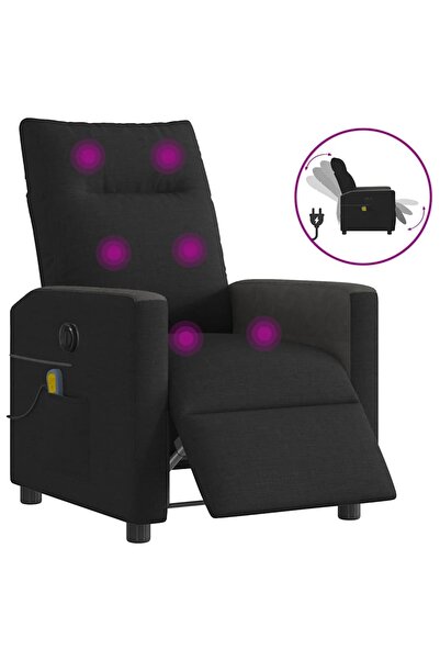 vidaxl Fotoliu electric de masaj rabatabil, negru, textil