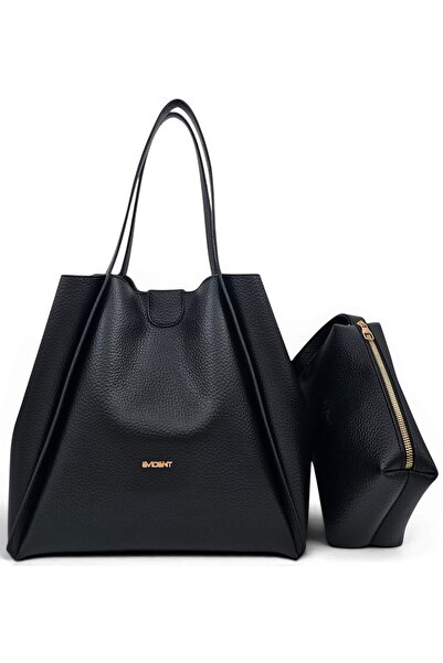 Evident Black, Soft Textured, Casual, Puppy-Style, Large Volume, Shopper, Wom...