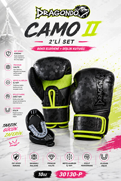 Dragondo Profesyonel Boks Eldiveni Dişlik Seti Kick Boks ve Muay Thai Ekipmanı