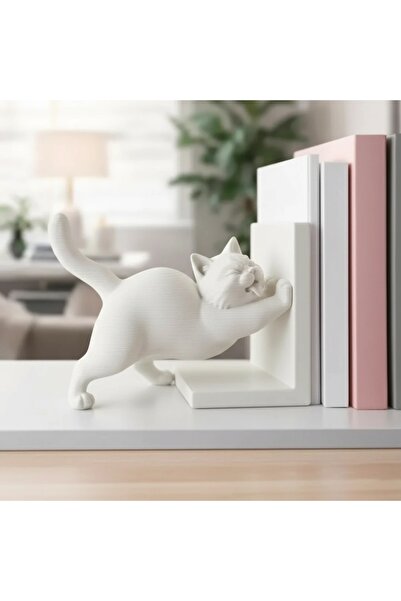 OEM Decorative Bookend, Playful Cat Design