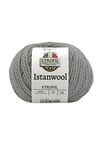Etrofil Прежда за плетене Istanwool, антрацитно сиво, 100% турска вълна, 50 г...