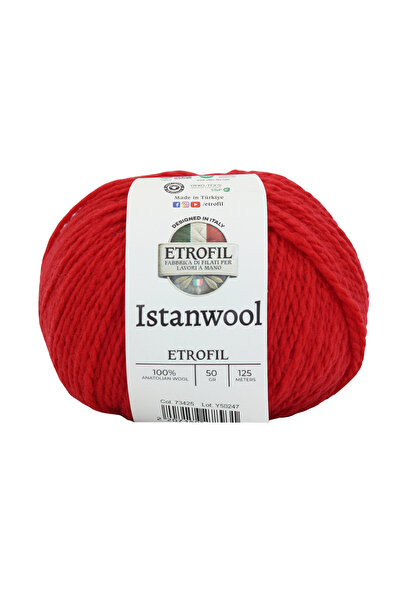 Etrofil Fir de tricotat Istanwool Roșu Rodie 100% Lână Turcească 50g 125m (73...