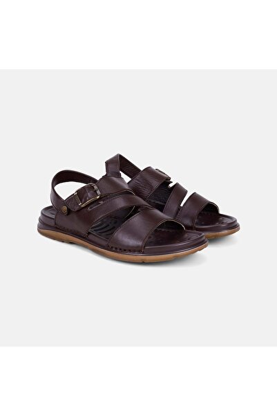 Desa Men's Bitter Brown Desacomfort Buckle Leather Sandals