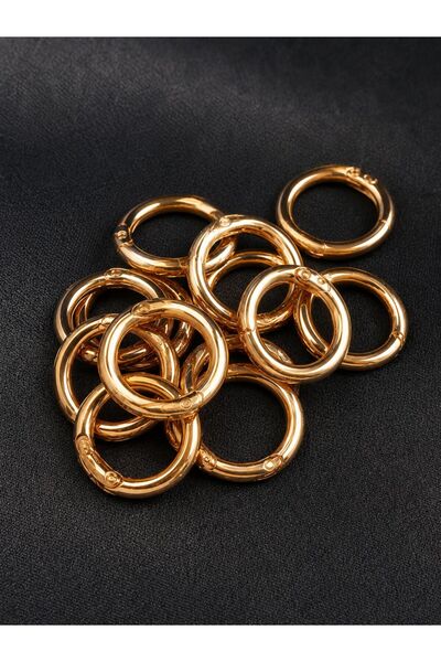 Beilys 10 bucăți inele metalice GOLD cu arc - Diametru: 2 cm