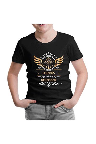 Lord T-Shirt Legends Are Born in December - Sagittarius Zodiac Sign Black Kid...
