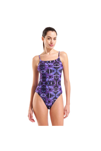 ARENA Water Prints Swimsuit Kadın Mor Yüzücü Mayo 009398905