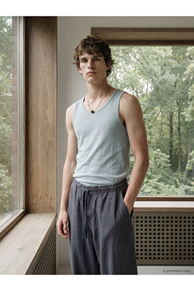 LC Waikiki Nevavm with Difference Oval Collar Men's Sleeveless T-Shirt