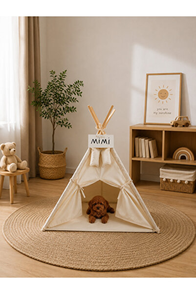 Bila Baby PET YATAĞI KEDİ KÖPEK YATAĞI İSİMLİKLİ ÇADIR ELYAF YATAK 75X75 CM P...