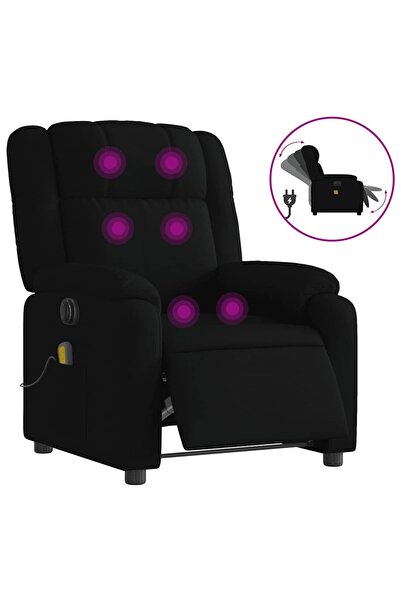 vidaxl Fotoliu electric de masaj rabatabil, negru, textil