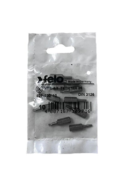 FELO Set de 10 biți, profil industrial, tip Torx TR, C6.3, TTX10, 25mm
