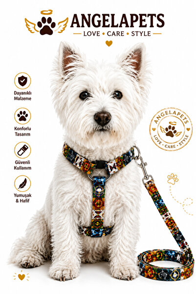 Angelapets Dog Chest Harness and Walking Strap Set