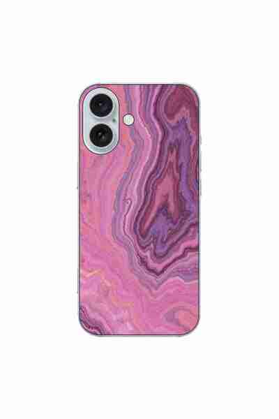 OEM Husa compatibila cu Apple iPhone 16 Silicon Gel Tpu Model Pink Quartz Marble