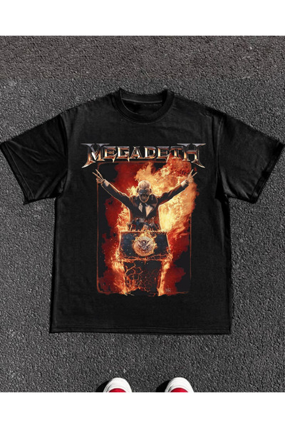 Toum Megadeth Metal Music Printed Unisex Oversize T-Shirt